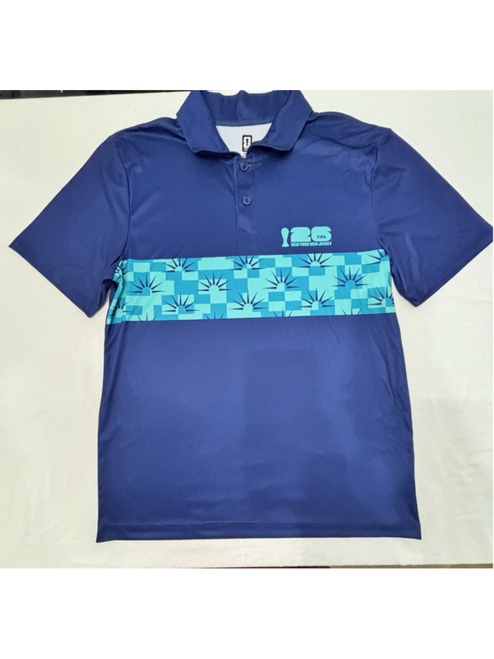 FIFA World Cup 2026 Polo Mens M New York New Jersey Blue Soccer Official